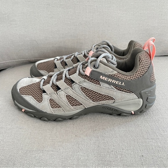Merrell Alverstone Hiking Shoes Aluminum Grey Pink Low Lace Up Women’s Size 8.5 - Picture 9 of 9